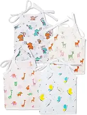 The Boo Boo Club Safari Dreams: 100% Muslin Organic Cotton Animal Print Knot Jabla - A Multicolour Marvel for Your Toddler's Comfort and Style! | Set of 4|