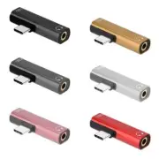 2IN1 USB C Type-C to 3.5mm Jack AUX Earphone Audio Converter Charger Adapter