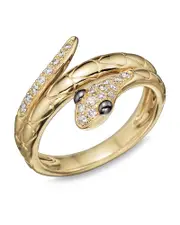 Diamond Snake Ring in 14K Yellow Gold, .15 ct. t. w.