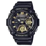 Casio AEQ120W-9A Men's Sports Analog & Digital Black/Gold Watch
