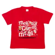 New Kids Christmas Xmas T Shirt Tee Tops 100% Cotton Boys Girls Gift Red White - Merry Christmas