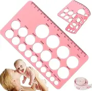 Breast Flange Measuring Tool, Circle Template, Measuring Ruler for Mothers, Nipple Flange Ruler, Nipple Ruler with Soft Tape, Soft and Skin-Friendly, Foldable and Comfortable, Offers Mothers All-Round