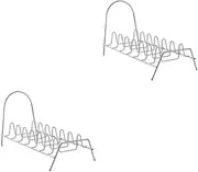 Generic 2pcs Kitchen Utensil Organizer Strainer Roll-up Dish Drying Rack Over The Sink Dish Drying Mounted Clothes Drying Rack Bin Adjustable Mats Tap Silver