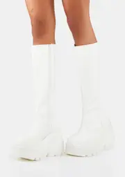 [Dolls Kill x Demonia] White Go-Go Shaker Boots