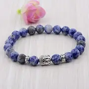 [IBOWZ] Crystal Bracelet Bead Bracelets Chakra Bracelets for Women, 7 Chakra Beads Natural Stones Lapis Bangle Buddha Jewelry Elastic Blue Yoga Bracelets Unlimited Charm Diffuser Women Men Gift