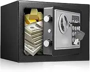 LAPOOH Home Safes Fireproof Waterproof Box with Keypad and 2pcs Spare Key Digital Home Security for Documents Money Gold Jewelry Valuables Wall-Mounted Hidden Safe Box - (0.17 Cubic Feet)