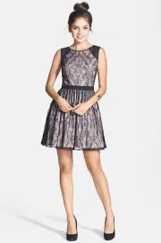 NEW NWT Aidan by Aidan Mattox Illusion Back Lace Fit & Flare Dress SZ 8 $199