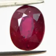 Loose Ruby Gemstone Red Color Oval Shaped Natural Treated Certified 3.49 Carat