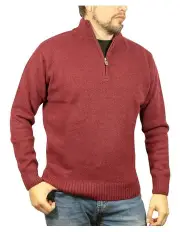[JackSmith] Half Zip Up Knit Pullover Jumper in Burgundy