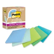 100% Recycled Paper Super Sticky Notes, 3" x 3", Oasis, 70 Sheets/Pad, 5 Pads/Pa
