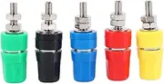 Gyorwst 5Pcs M4X36 Pure Copper Terminal 4Mm Banana Jack Socket 20A Binding Post Banana Plug Connector
