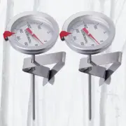 2Pcs Stainless Steel Food Thermometer Milk Frothing Thermometer Frying