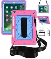 Catzon C-Robot Tablet Case Rugged Heavy Duty Shockproof Stand Cover For iPad Mini 1/2/3/4/5 Air Pro 7.9"/9.7"/10.2"/11"-RoseRed&Blue