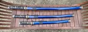 JAPANESE KATANA SAMURAI SWORD SET WITH STAND - BLUE - BRAND NEW - RARE OLD 2012