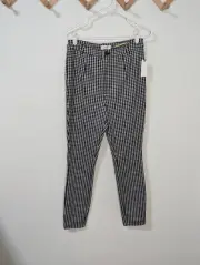NWT Maeve By Anthropologie Black and White Gingham Checkered Pants - Size 8