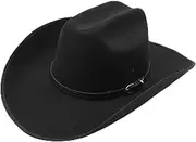 [VKEID] Cowboy Hat Hard Top Western Cowboy Hat Riding Hat Men Women Big Brim Hat