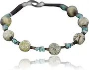 [Native-Bay] $80Tag Certified Silver Navajo Natural Turquoise Native Bracelet 390740864780 Made by Loma Siiva