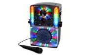 Bluetooth Karaoke Machine with LED Lights and USB Recording Support