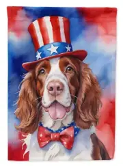 Welsh Springer Spaniel Patriotic American Garden Flag Mailbox Flag Decorative