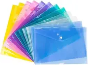 GRADENEVE 30pcs Clear Document Folder Organizer with Snap Button Water-Resistant File Holder for Office and Home Use