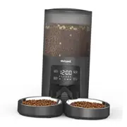 Automatic Cat Feeders for 2 Cats - 6L Cat Food Dispenser Double Bowls Black