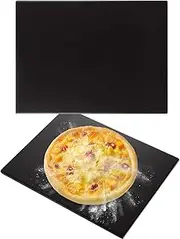 MUXHEL 1 Pcs Black Pizza Stone, 15.7""x11.8""x0.5"" Large Rectangular Baking Stone, Thermal Shock Resistant Cordierite Pizza Pan Perfect for Oven, BBQ and Grill, LWUS-PizzaStone-1PCS-240106fa