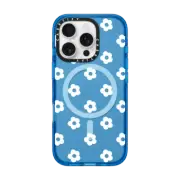 iPhone 16 Pro Impact Case MagSafe Compatible Ditsy Daisies - White