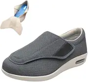 TomnuK Diabetic Shoes Men Women Wide Width, Swollen Feet Shoes for Neuropathy, Diabetic Pain Relief with Top Flap Hook and Loop Fastener