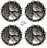 Concho 1-1/4" Set of 4 Horse Engraved Tack Belt Bag Jewelry Conchos 401641