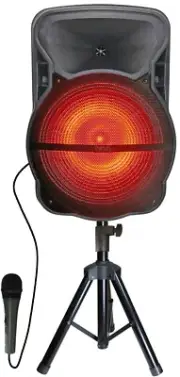 Fully Amplified Portable 2200 Watts 15” Speaker WITH MICROPHONE& STAND INCLUDED