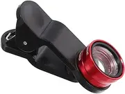 2 Sets 3 1 Phone Lens Kit Wide Angle Macro Lenses with Clip for Smartphones Red Lens with Black Clip for Capturing Stunning Details