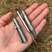 EDC Titanium Alloy Pocket Ball Pen Tactical Signature Pen Stationery w 5 Refills