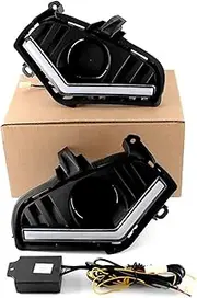 LED DRL Daytime Running Light Front Bumper Fog Lamps with Turn Signal Compatible With RAV4 2019 2020 2021 2022 2023 D#