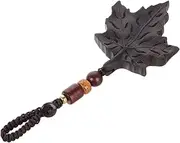 [Beavorty] Hand Carved Wooden Leaf Pendant Keychain Unique Mobile Phone Charm Decorative Accessories for Key Ring Bag and Fall Jewelry Secure Loss Mechanism for Everyday Use