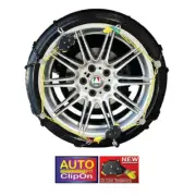Snow Chain Kit Premium Autofit Clip On for SUV 4WD 4x4 225/75 R17.5 Tyres Cap