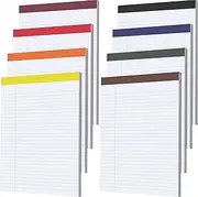 Yeaqee 8 Pcs Lined Legal Pads 8.5 x 11 Inch Writing Pads Assorted Colors Notepads Perforated 50 Sheets Paper Wide Ruled Notepads Shopping List Note Pads for School Home College Office Professional