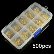 Carbon steel Fishing Hooks 500Pcs Sharpened Jig FishHook With box Fishing