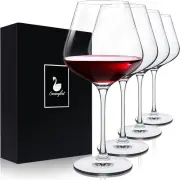 Red Wine Glasses Set of 4, Extra Large Stemmed Wine Glasses 23 Oz, with Creative