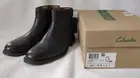 Clarks Edmen Rise Waterproof Boots Men's Size 10 Black Leather Side Zip - NIB