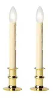 Plow And Hearth Adjustable Window Candle With Timer, Set Of 2 Brass