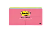 Post-It Ruled Lines Notes 73x73mm Capetown Assorted Colours Pack 6 Pads
