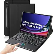 Keyboard Case with Trackpad for Samsung Galaxy Tab S9 11 Inch S9 FE 10.9 Inch 2023 Slim Folio Galaxy Tab S9 Keyboard Case with S Pen Holder, Magnetic Detachable Wireless Keyboard