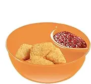 Snack & Dip Bowl, Chip & Dip Serving Tray | Cereal Serving Snack Bowls | Chip Bowls with Dip Sections, Divided Snack M Plates, Stackable Sauce Dip Dish, Soup and Sandwich Plate Combo