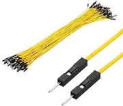 uxcell Male to Male 1Pin Breadboard Jumper Wire 2.54mm Pitch Ribbon Cable 30cm Long Electronics Breadboard Ribbon Cables for Breadboard Electronic Projects Pack of 100,Yellow