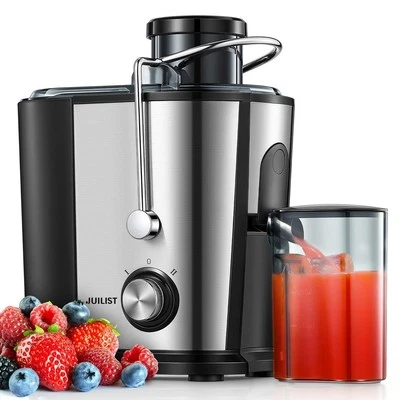2-Speed Electric Juicer Machines 400W 11 Fl Oz Silver With Anti-Slip Feet