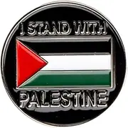 [Pinstant] I Stand With Palestine Support Free End the Occupation Palestinian Flag Human Rights State Gaza West Bank East Jerusalem Apartheid 1" Enamel Pin Badge, 1 Inch, Enamel, enamel