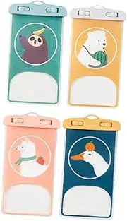 Outanaya 4Pcs Touch Screen Mobile Phone Bags for Swimming and Floating Versatile Case for Outdoor Activities Random Style