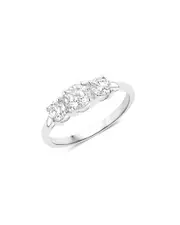 Diana M 14K 1.10 ct. tw. Lab-Grown Diamond & Lab-Grown Ruby Three-Stone Ring