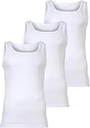 [Bugatti] Men's Vests Pack of 3 - Fine Rib Cotton Plain
