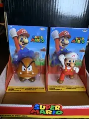 NEW Nintendo Super Mario Goomba & Fire Mario 2.5" Figure Jakks Pacific